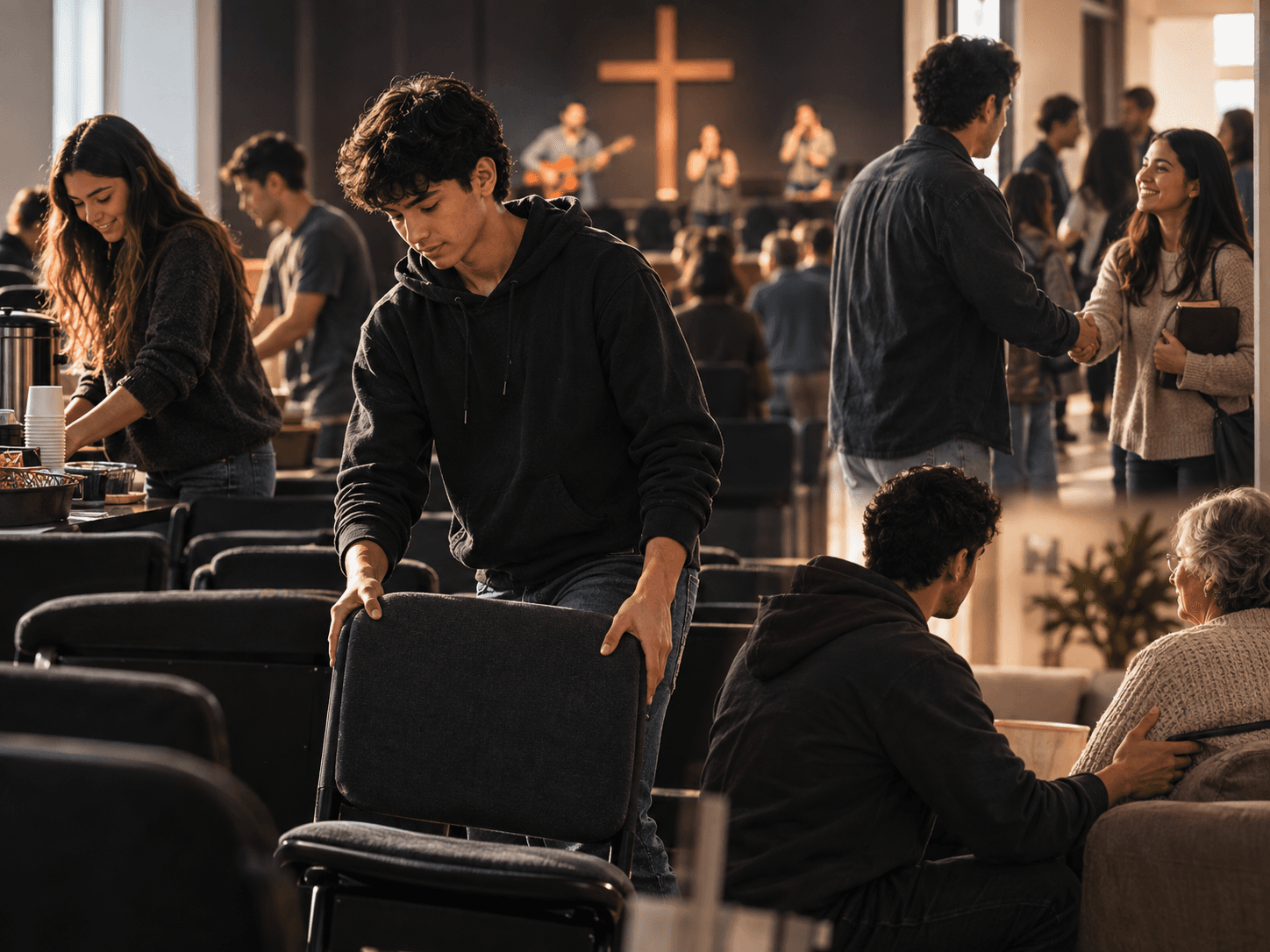 Sirviendo en la iglesia